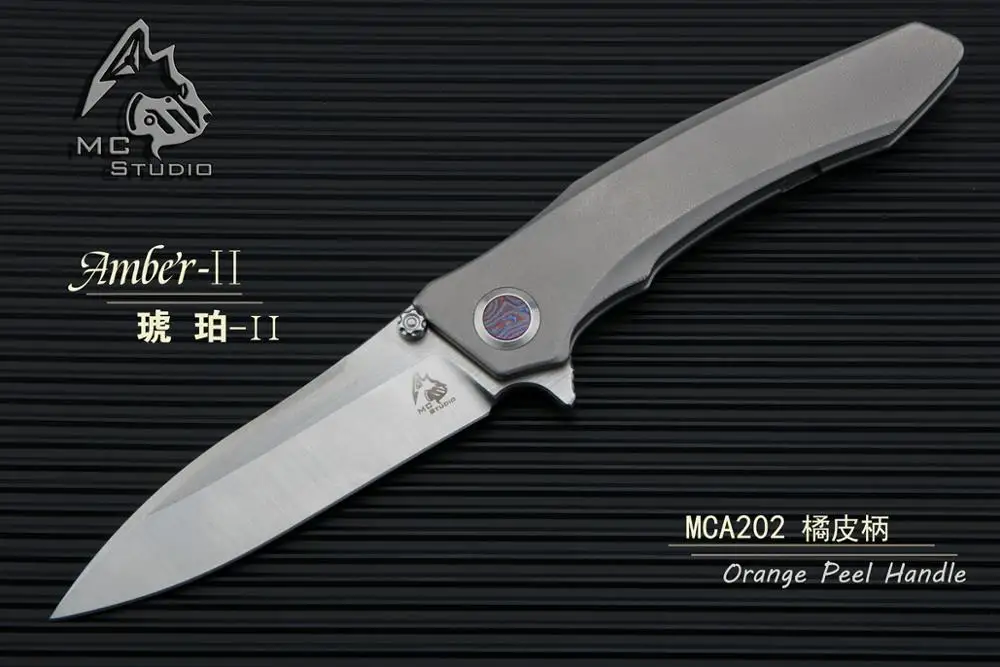 MAXACE& Полуночный Кот Янтарный 2 складной нож карманный нож Флиппер M390 стальная Интегральная титановая ручка
