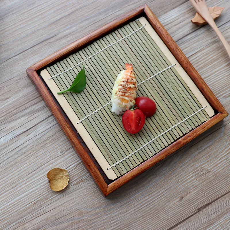 Новая Корейская тарелка для суши Detomate деревянный квадратный небольшой