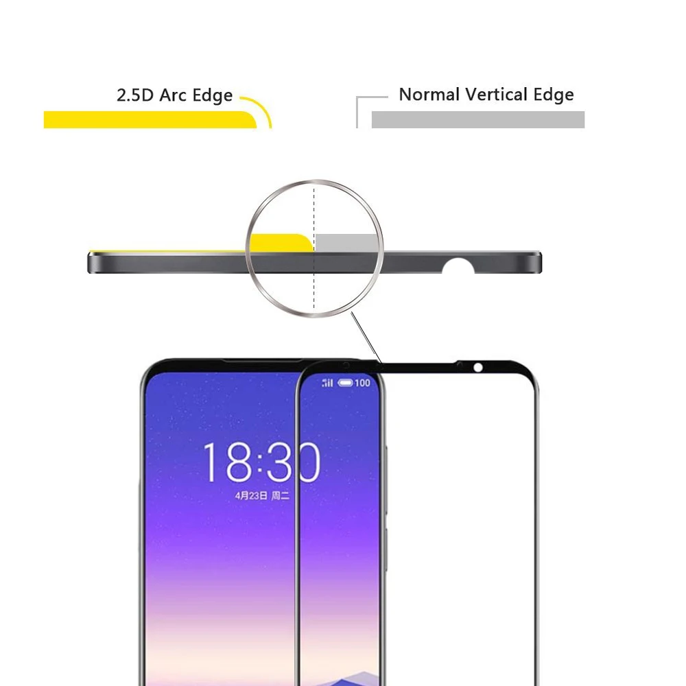 2.5D Закаленное стекло для Meizu 16S полное покрытие 9H 0 3 мм защитная пленка экрана 16s