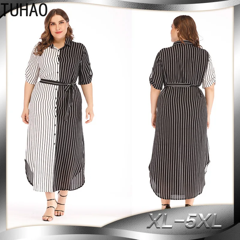 TUHAO летнее платье больших размеров 5XL 4XL 3XL женское офисное повседневное Vestidos