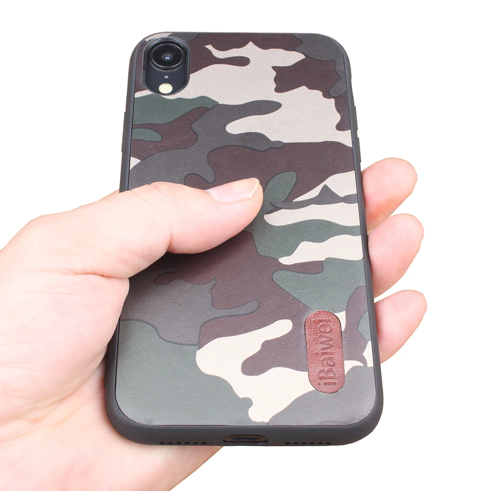 Модный камуфляжный чехол для телефона iPhone XR роскошный мягкий + PC ультра тонкая