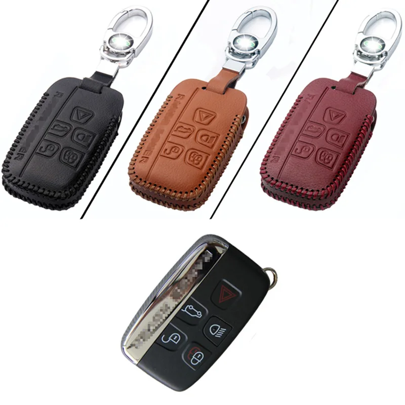 Чехол брелок из натуральной искусственной кожи с 5 кнопками и дистанционным
