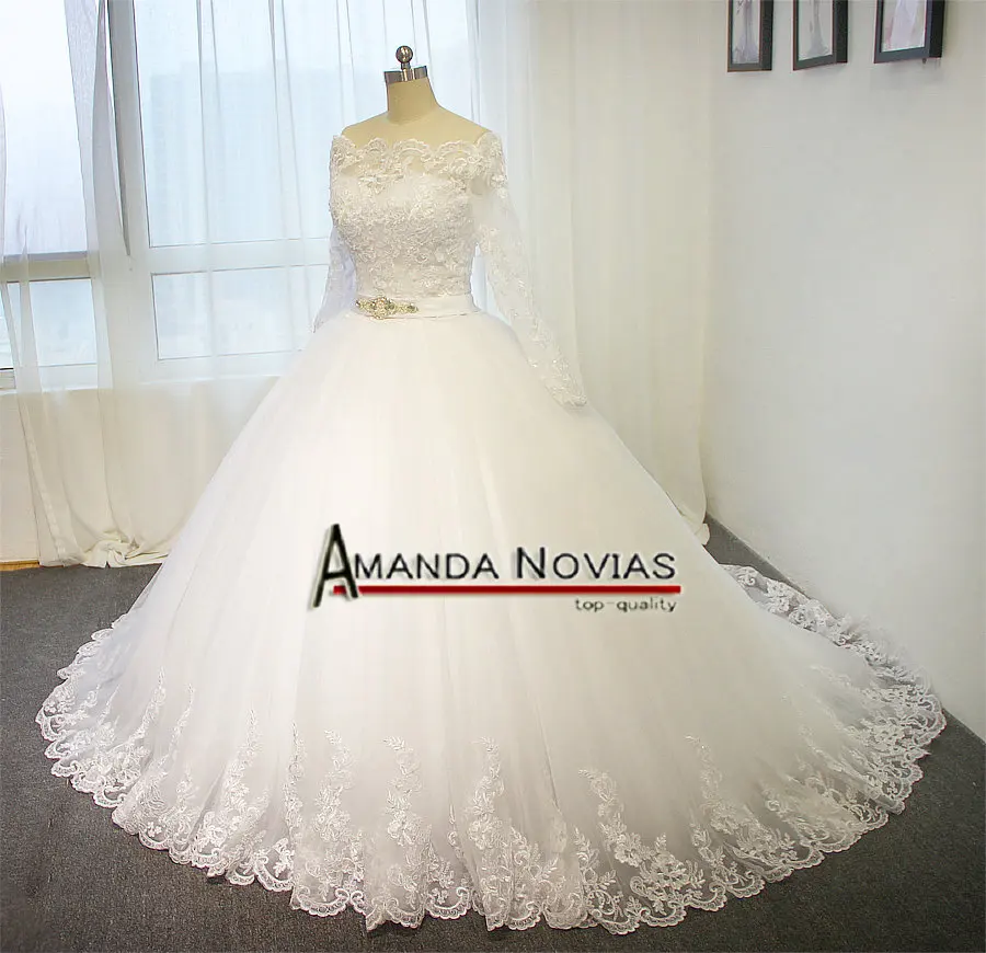 Robe De Mariage кружевное свадебное платье с длинными рукавами и открытыми плечами с курткой