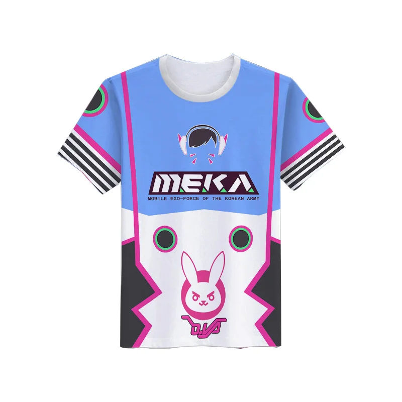 Часы над рубашкой новый дизайнер DVA рубашка D. va полный принт футболка OW футболки