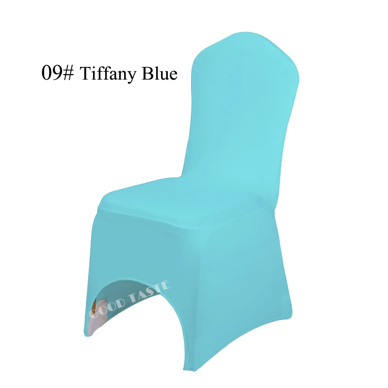 Tiffany Blue Лайкра Чехлы для стульев 100 шт. Популярные стрейч железа корпоратив Чехлы для стульев для свадебного банкета брак и Юбилей празднование - Цвет: Tiffany Blue