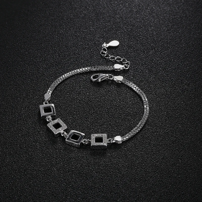 JOVO 925 пробы Серебристые Подвески Симпатичные Браслеты Дамская Мода
