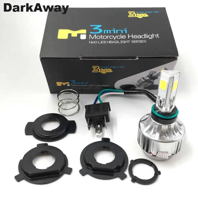 Привет/ло двойной луч H4 LED комплект головных фар для мотоцикла 24W 2500lm 3 COB чипы