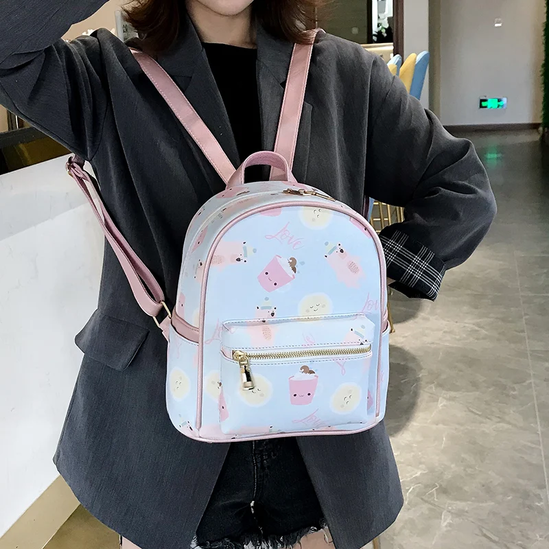 Рюкзаки с граффити для женщин из искусственной кожи Back Pack Дамский модный дорожный рюкзак для школьников-подростков девочек высокого качества