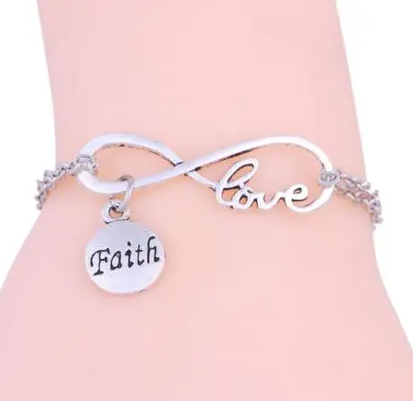 Винтажные серебряные браслеты на щиколотку с изображением собаки бесконечности