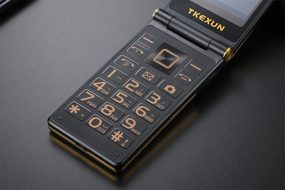 Tkexun разблокировка флип 3g WCDMA сенсорный дисплей Senior мобильный телефон SOS Быстрый вызов большой русский ключ тонкий легко работает для пожилых людей