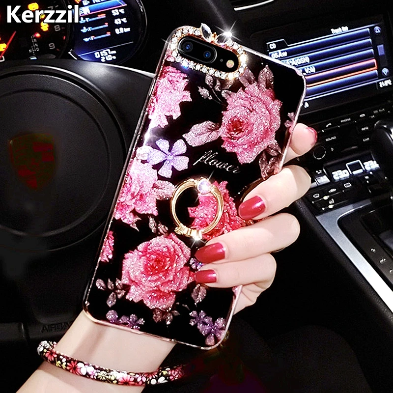 Чехол для телефона Kerzzil блестящий чехол с розами iPhone 6 7 6S Plus задняя крышка