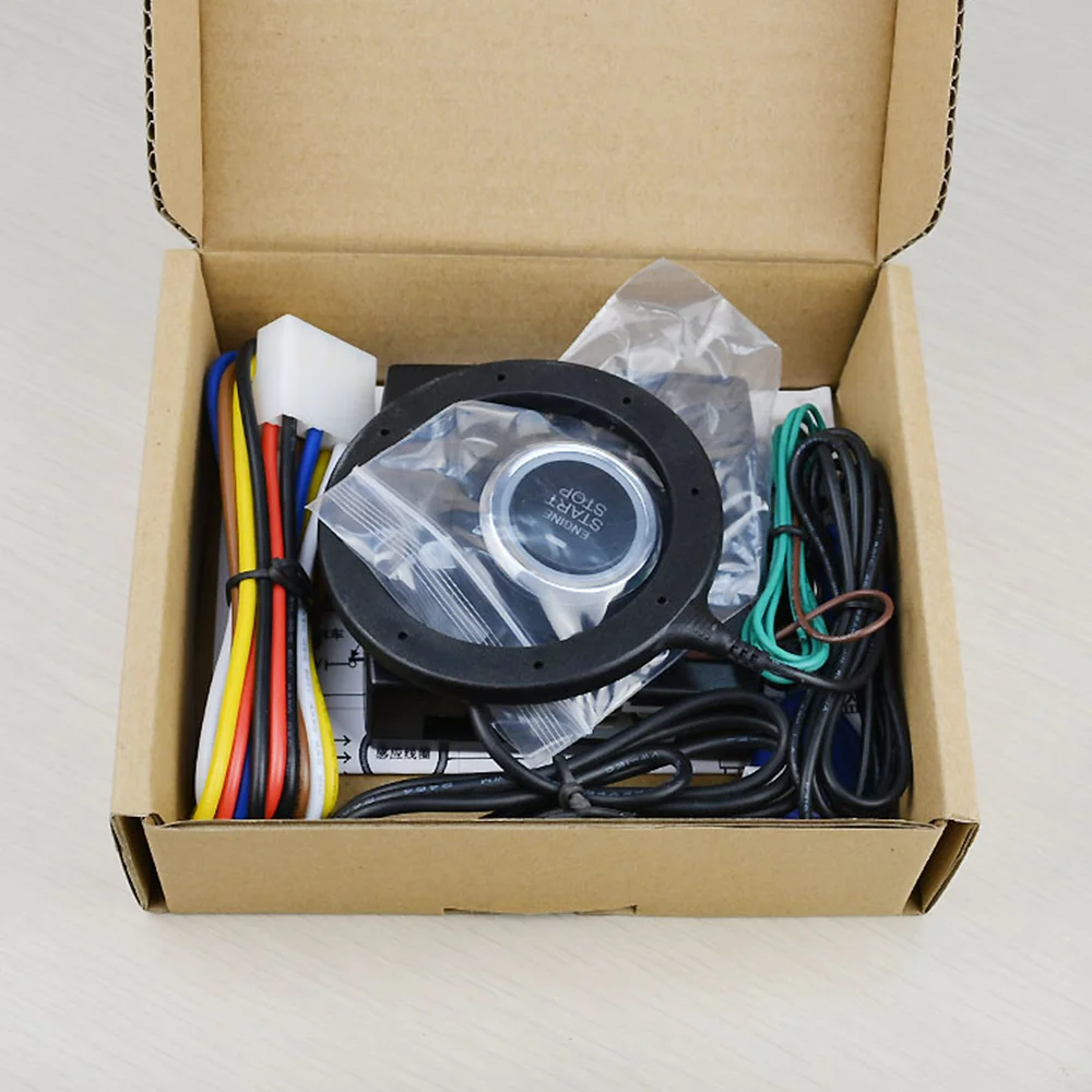 

Keyless Push Button Start Car Alarm System Driving Security Engine Start RFID Lock Ignition Switch Working With Antithef System