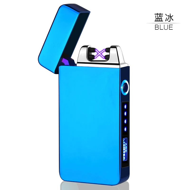 Светодиодный дисплей питания usb зарядка импульсная Зажигалка Горячая двойная дуга сигара плазменная Зажигалка Ветрозащитная электронная зажигалка - Цвет: 3
