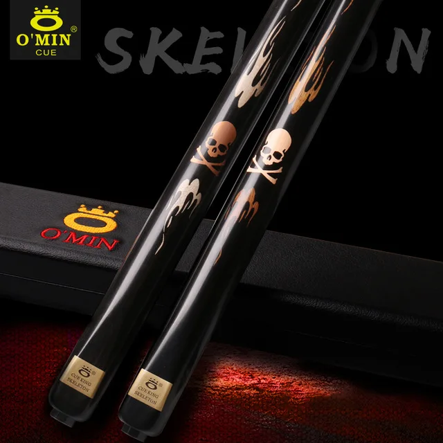 O'MIN SKELETON All Handmade One Piece Snooker Cue 3/4 Kit with Case Extension 10mm Tip High-end Stick |
