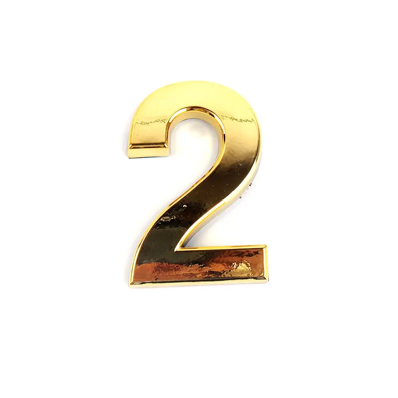2 1 шт. номерной знак 0,1, 2,3, 4,5, 6,7, 8,9, современный золотой самоклеющийся дверной номер дома, квартиры, отеля, офиса, автомобиля DIY Декор таблички - Цвет: 2