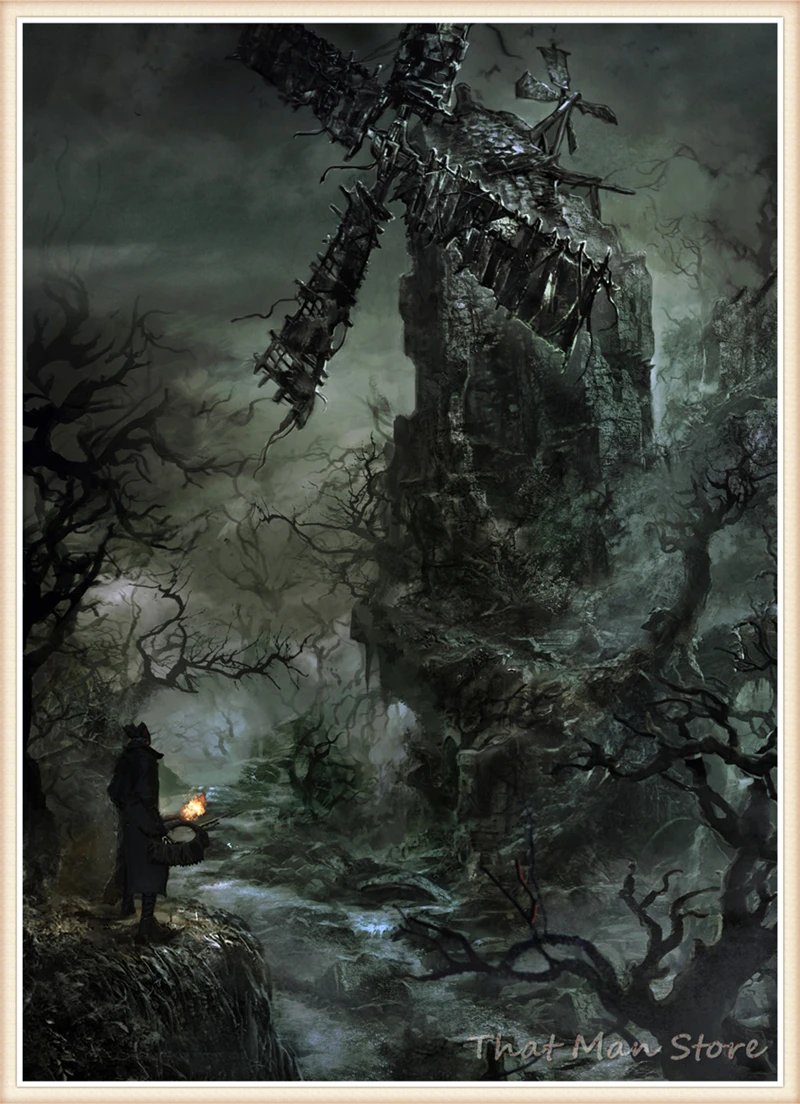 Игра Bloodborne плакаты высокое качество наклейки на стену с белым покрытием бумага