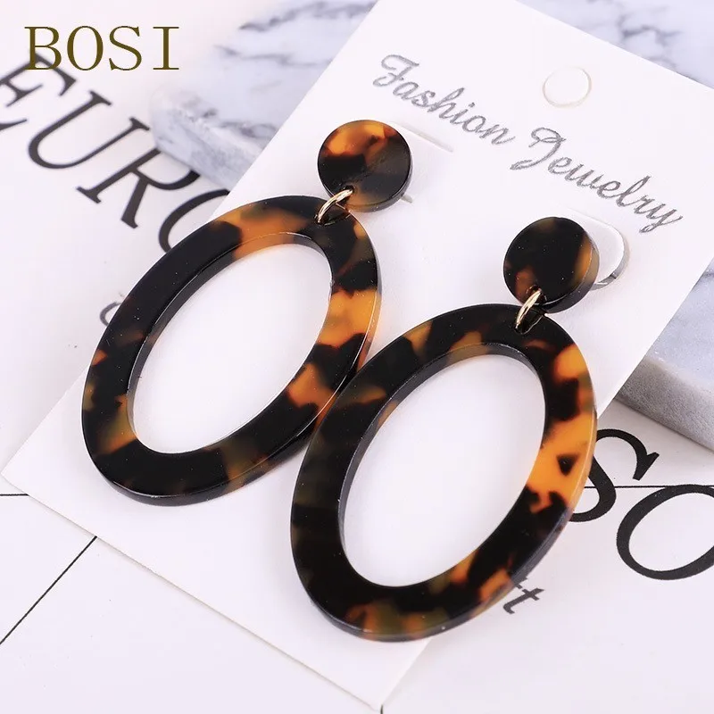 30 Серьги акриловые Boho большой круг Мода для женщин геометрические Висячие красочные серьги из сплава ацетат эффектное - Окраска металла: 30