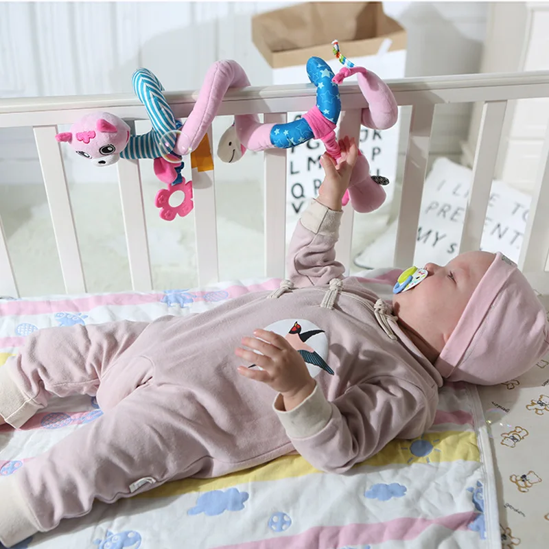 Loozykit Carton Animals Baby Bed Accessories In The Crib Cot Bed For Babays Crib Bed Hanging Toy Stickers Gifts