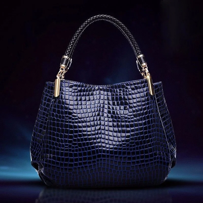 Крокодиловые черные кожаные сумки женские feminina dollar магазин онлайн сумочки|bag women