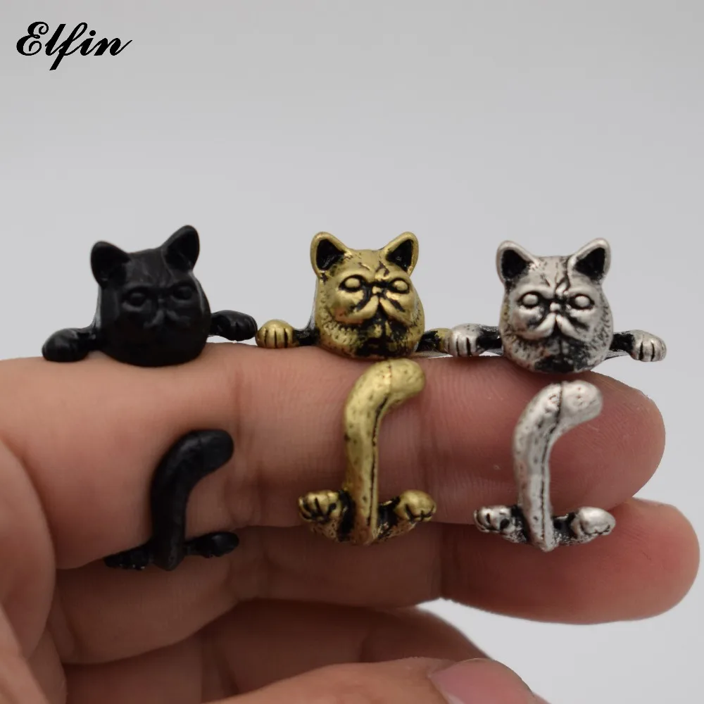 Elfin винтажное регулируемое кольцо с котом гарфилдом мужские модные милые