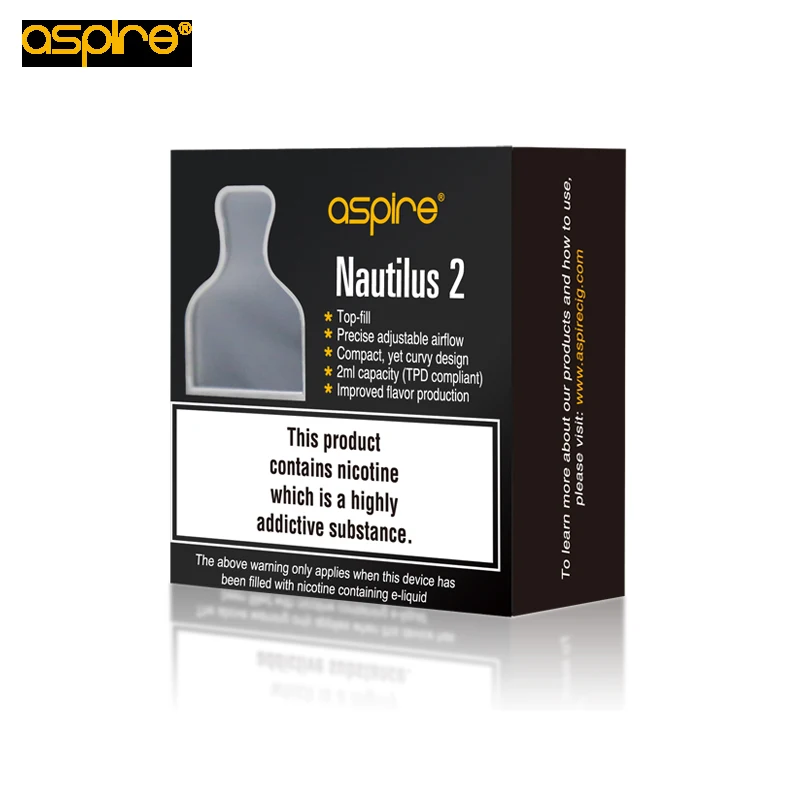 Aspire Оригинал Nautilus 2 Танк рот к легких мл распылитель с 0.7ohm 1.8ohm мундштук для