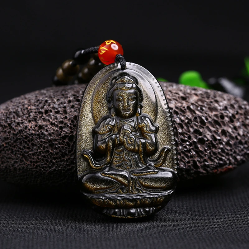 Подвески черного обсидиана из натурального золота высокого качества изящные