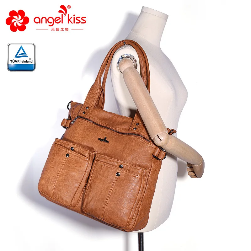 Женские сумки через плечо Angelkiss однотонные моющиеся вместительные высокие