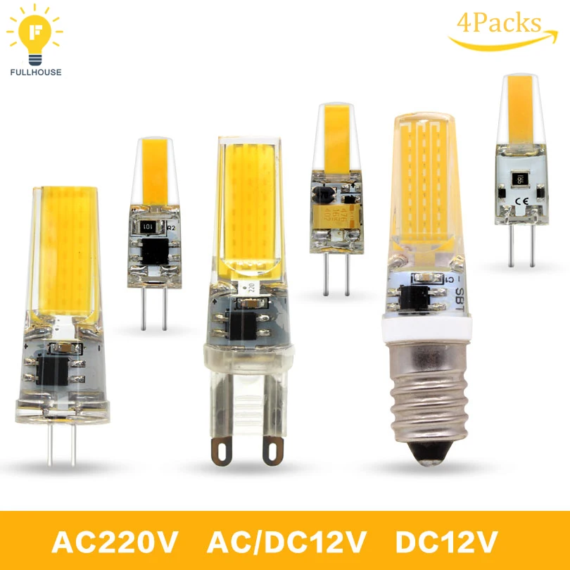 4 шт./лот высокое качество светодиодный светильник G4 G9 E14 COB 6 W LED 9 Вт AC/DC 12 V AC 220 В
