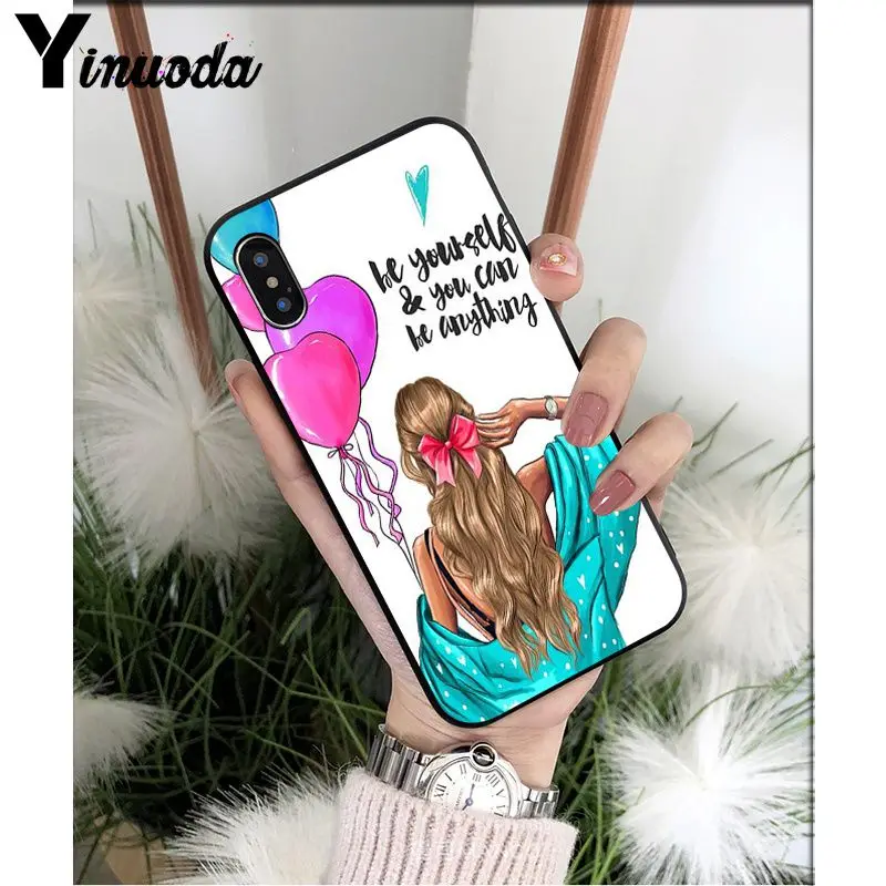 Yinuoda VOGUE, Рождественская Принцесса, девочка, босс, кофе, чехол для телефона Apple iPhone 8, 7, 6, 6S Plus, X, XS, MAX, 5, 5S, SE, XR, чехол