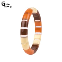 guanlong new fashion gradient striped resin acrylic craft bangle bracelets for women and girls gifts handmade wedding jewelry