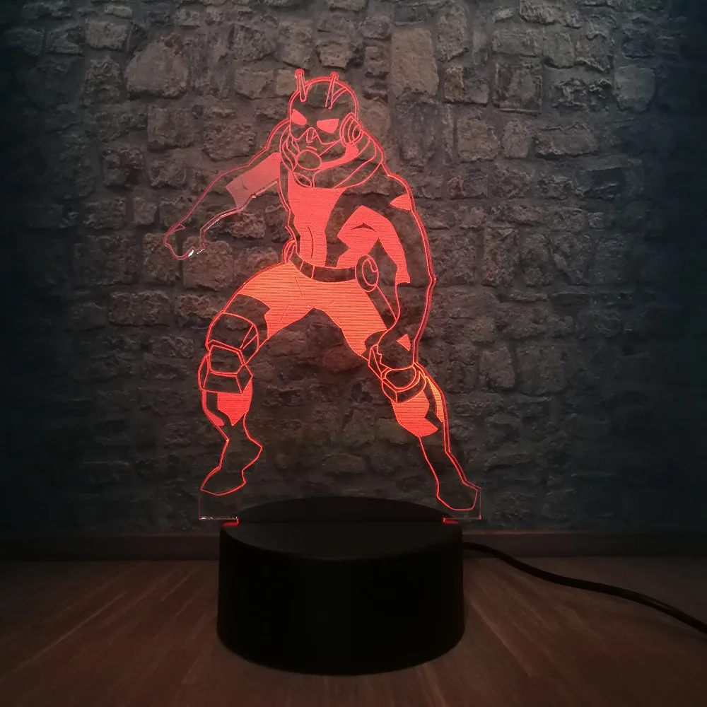 Новинка комический муравей человек Marvel Hero 3D лампа многоцветный светодиодный