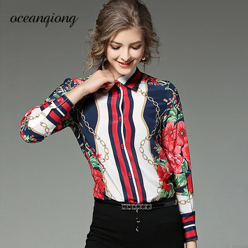 Рубашка женская с длинным рукавом и отложным воротником|ladies shirts|floral shirt womenwomen blouse