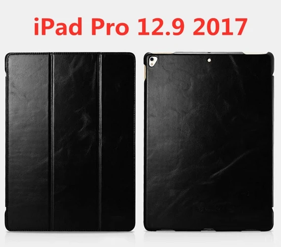 12.9 inch 2017 Black ICarer для iPad Pro 11 дюймов Винтаж серия натуральная кожа чехол для iPad Pro 12,9 дюйма Смарт Настоящее кожаный чехол - Цвет: 12.9 inch 2017 Black
