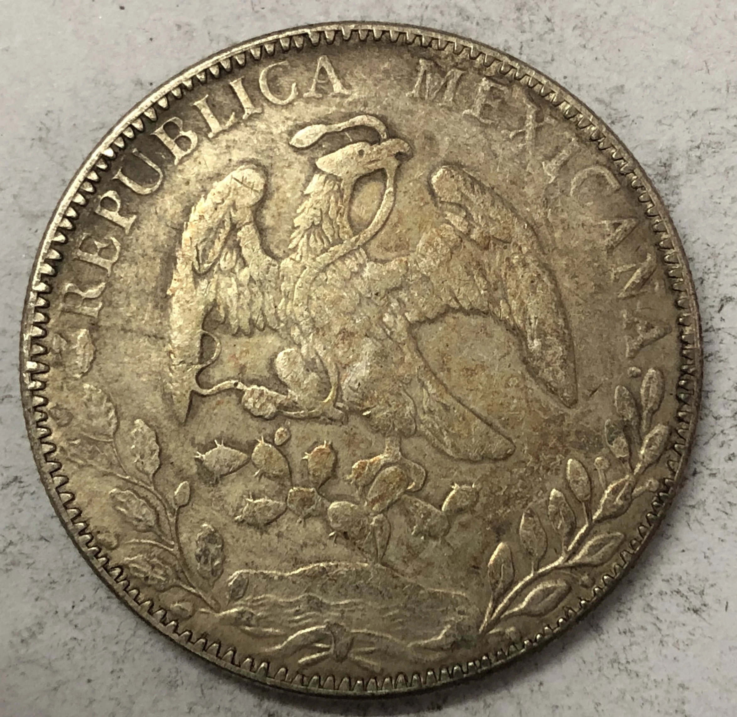 1828(MO am) Мексика 8 Reales Посеребренная Имитация монеты