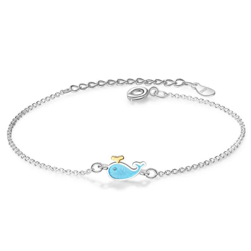 KOFSAC новый очаровательный милый синий маленький женский браслет из чистого