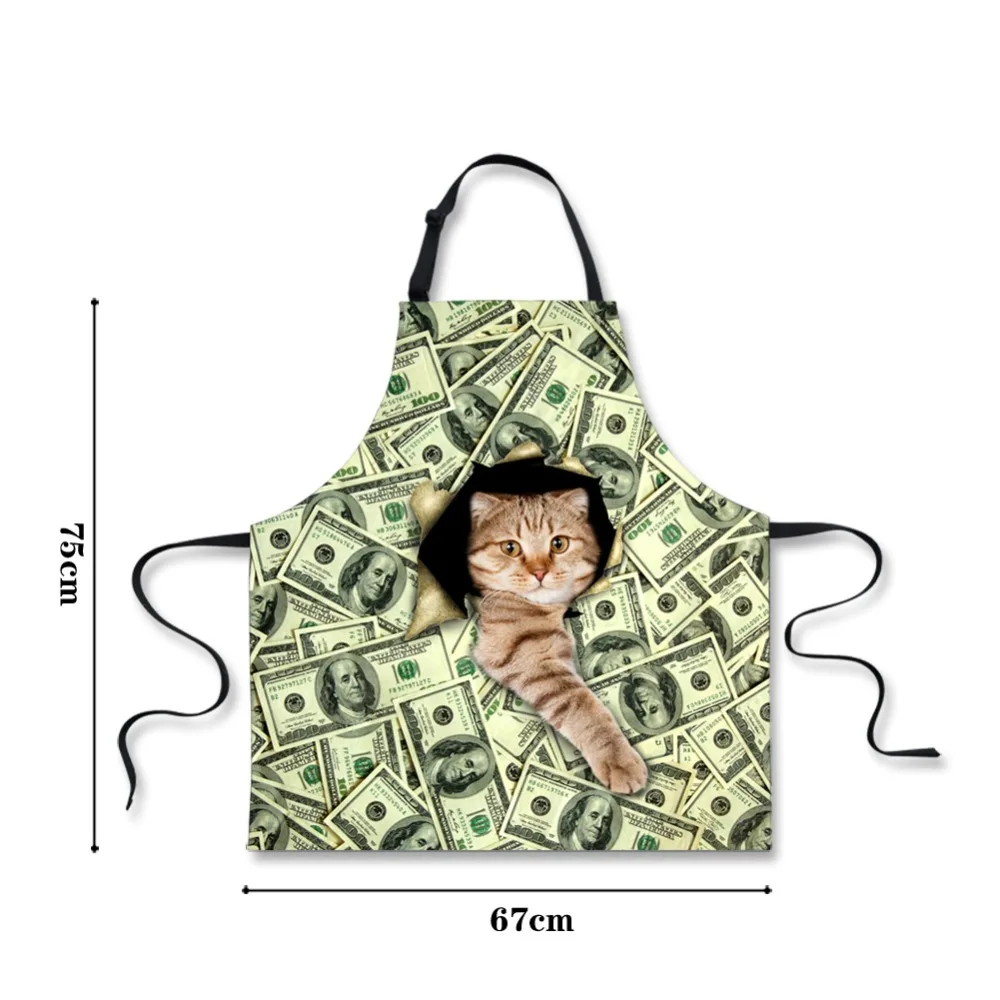 FORUDESIGNS супер крутой фартук с принтом доллар Кот фартуки для женщин без рукавов