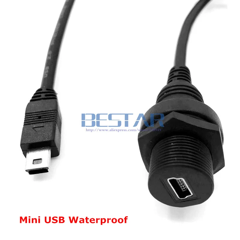 Водонепроницаемый кабель с разъемом Mini USB и Micro 2 0 IP67 20 см водонепроницаемый