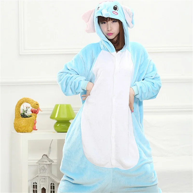 Слон Kigurumi пижамы для женщин комбинезон в виде животного вечерние Косплей
