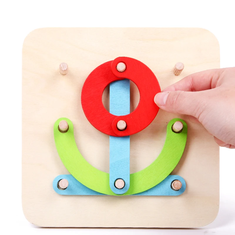 Candywood Montessori color Tangram Jigsaw Board brain teasers puzzle early childhood education children's wooden toys | Игрушки и