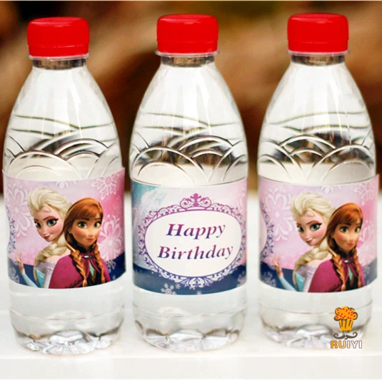 24 шт. "с днем рождения" Принцесса бутылка для воды этикетка конфеты бар Дети День рождения принадлежности для детского душа вечерние AW-0601