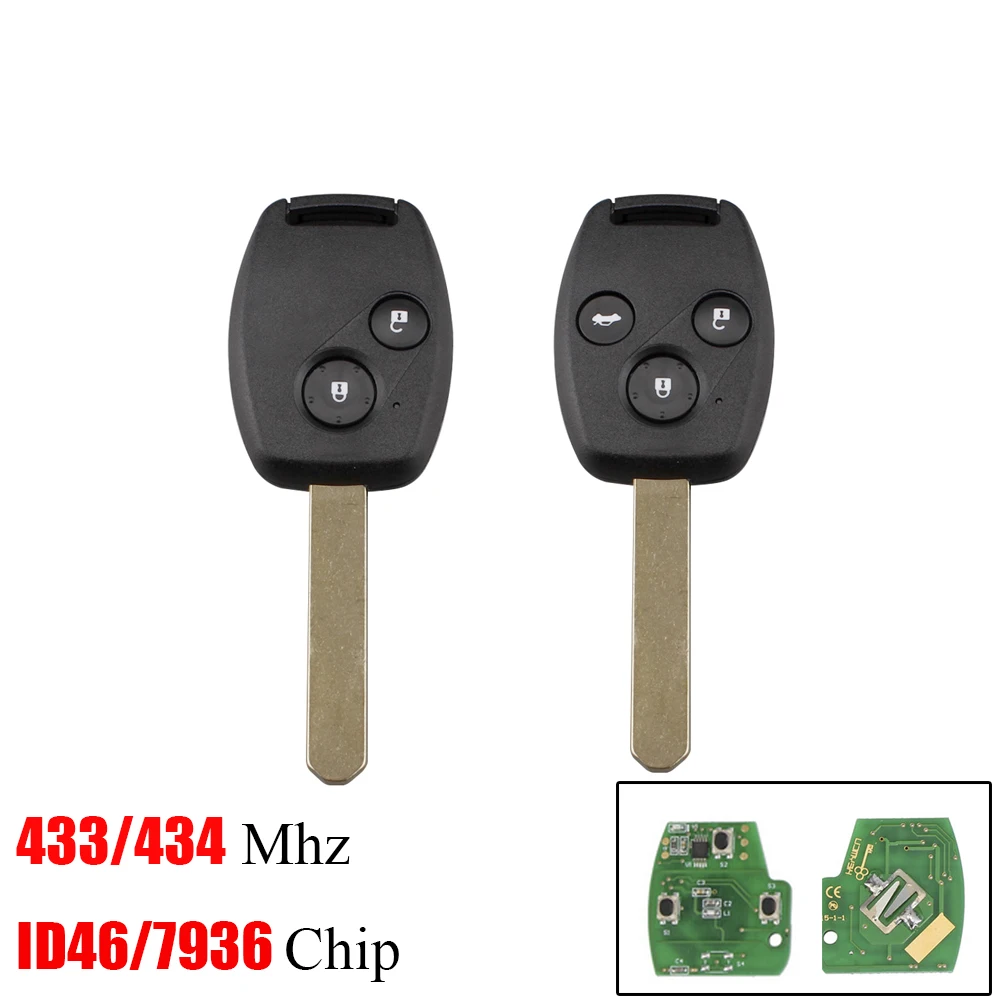 Чехол для автомобильного ключа 313 8 МГц с чипом ID46 Honda Accord Civic 2003 2004 2005 2006 2007|12v air