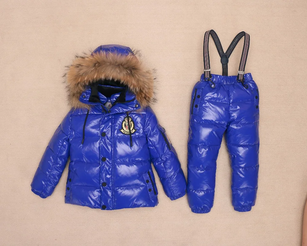 Комплект зимней одежды для детей в русском стиле лыжный костюм с натуральным