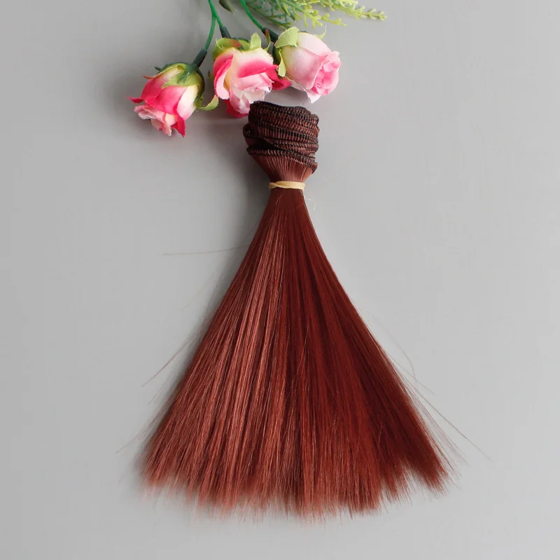 Синий Fanyi 15 см* 100 см длинные прямые высокотемпературные волокна BJD SD парики DIY Волосы для кукол - Цвет: Синий