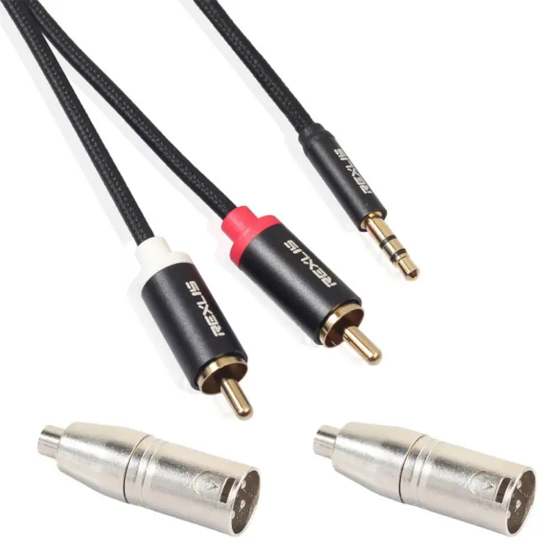 Аудиоразветвитель с разъемом 3 5 мм на 2RCA кабель переходник преобразователь для