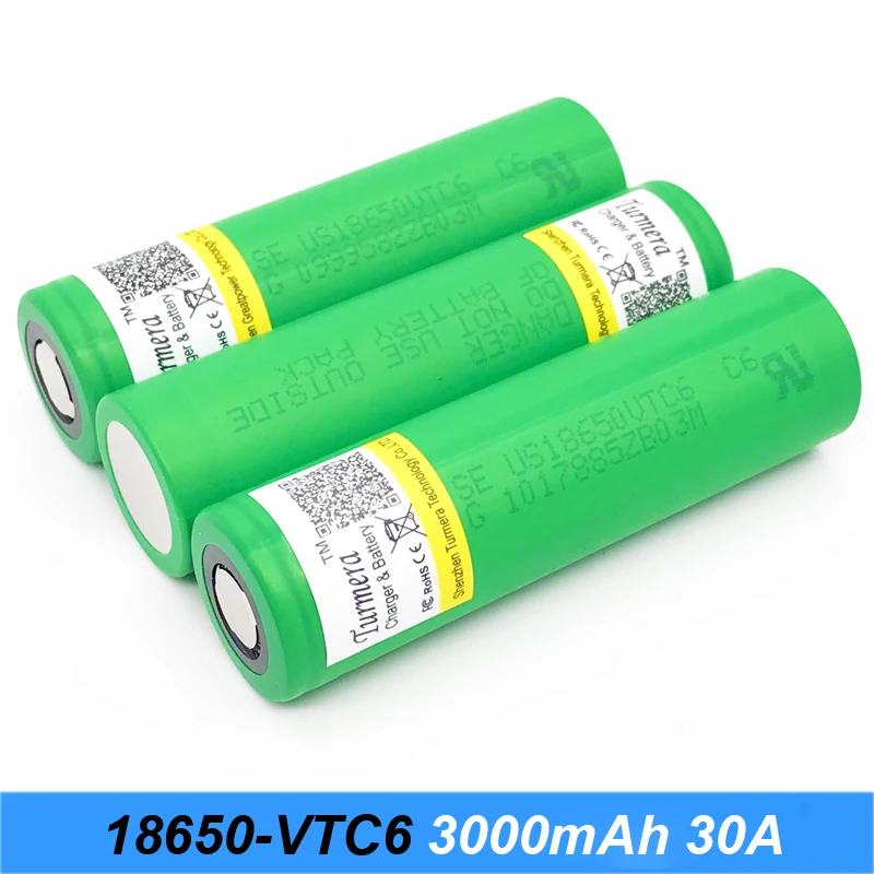 VTC6 3 7 V 3000 mAh литий ионная аккумуляторная батарея 18650 для US18650VTC6 30amp электронная