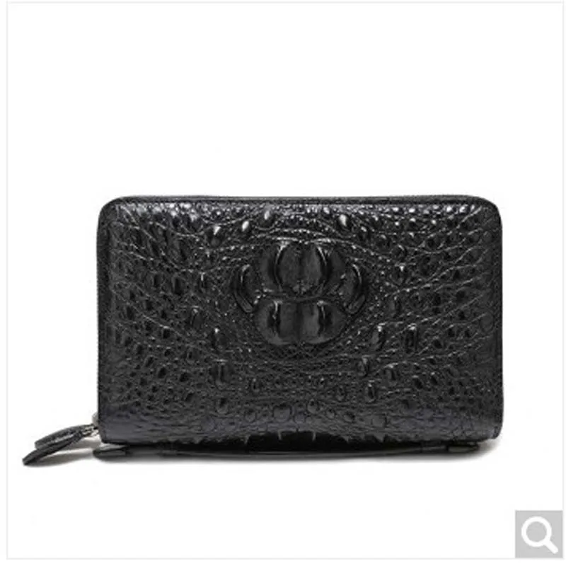 

weitasi Crocodile bag Hand bag Double zipper Bao Nan Hand grab bag big capacity factory direct black skull