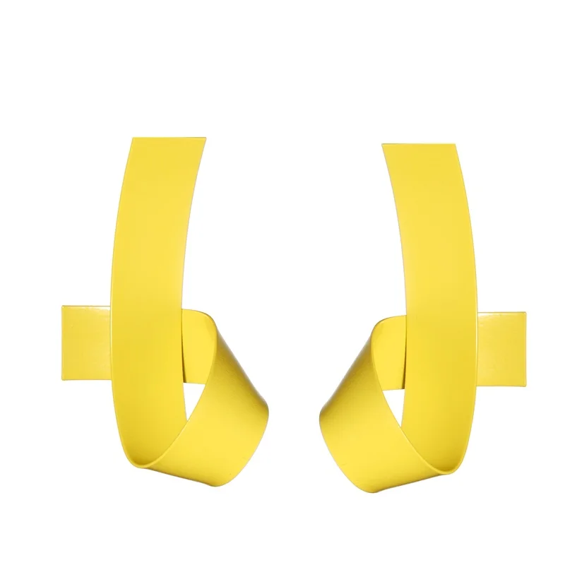 yellow Трендовые летние серьги для женщин золотые/красные/желтые массивные серьги модные геометрические серьги винтажные художественные украшения - Окраска металла: yellow