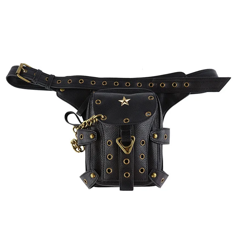 

Women PU Hip Belt Bum Fanny Pack Waist Pack Leg Drop Bags Men Riding Motorcycle Men Crossbody Messenger Shoulder Bags