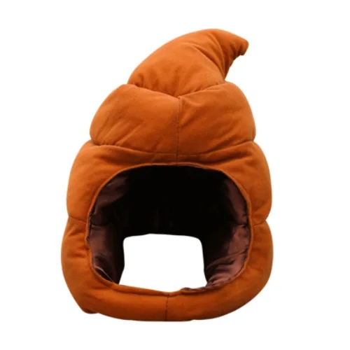 Brown Funny Poo Anime Cosplay Creative Cute Siesta Toe Box Plush Soft Sleep Pillow Cap Warm Excrement Hat Mask Winter Headgear - Цвет: Brown