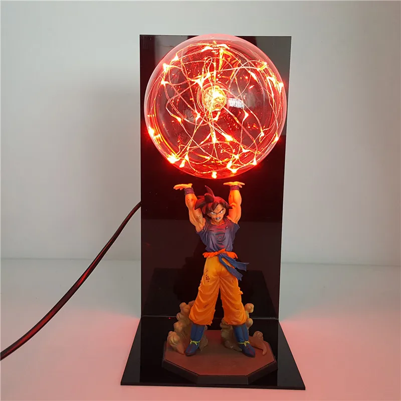 Арбузно-красный Dragon Ball Z Goku Spirit Bomb фигурки светодиодные лампы игрушки аниме Dragon Ball Супер Сон Гоку фигурка игрушка диорама 15 цветов выбрать - Цвет: Арбузно-красный